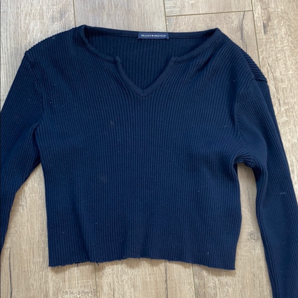 Brandy Melville Navy Cropped Sweater